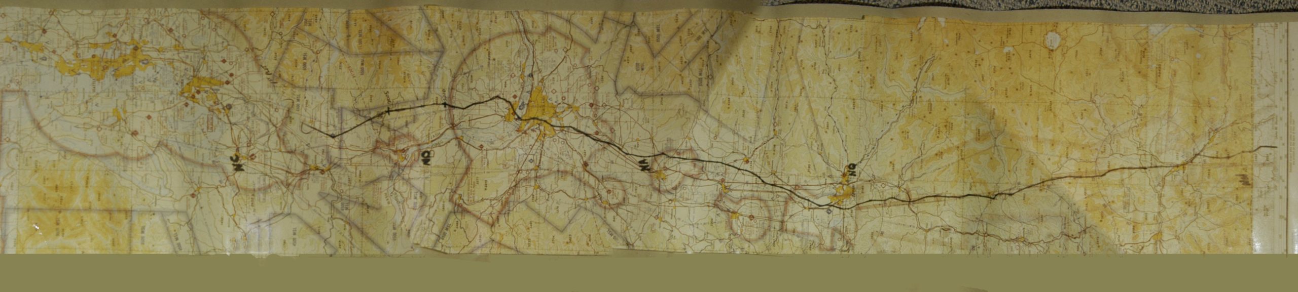 BI map showing the flight path of Northwest Orient Flight 305 and the presumed jump zone