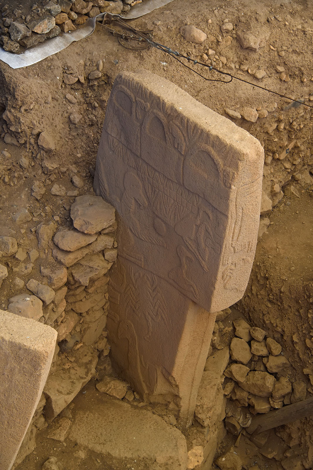 he two tall central T-shaped limestone pillars of Building D at Göbekli Tep